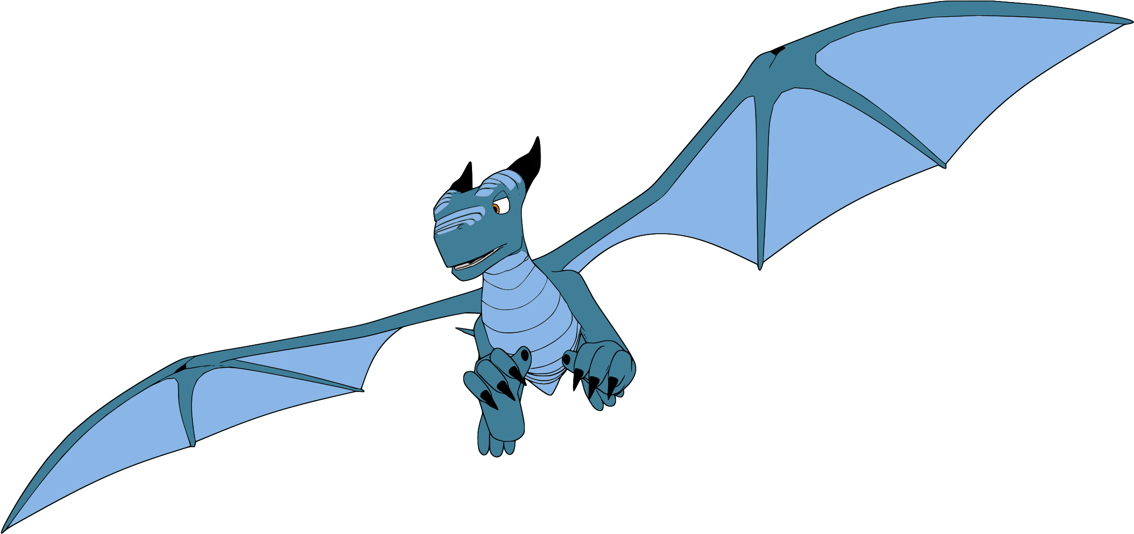 Clipart Vuelo Del Dragon - Blue Dragon Series (2400x1193)