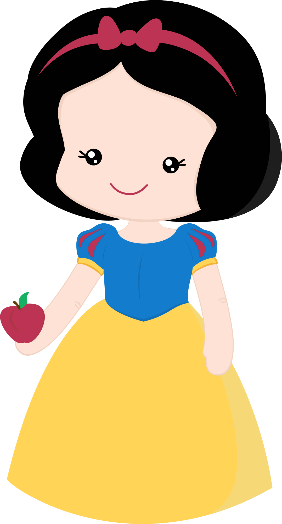 Little Princess 1 E 2 Grafos - Cute Snow White Clipart (1078x2001)