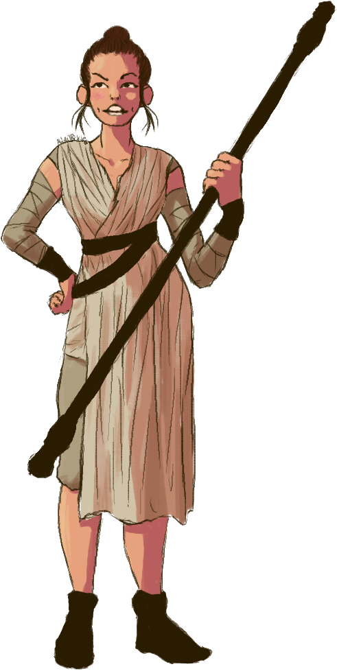 Star Wars - Rey Star Wars Clip Art (597x1045)