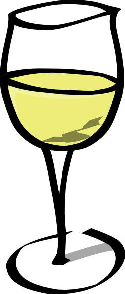 Glass Of White Wine Clip Art At Clker - Wine Glass Clip Art (252x591)