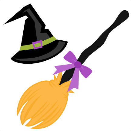 Halloween Broomstick Cliparts - Witch Hat And Broom (432x432)