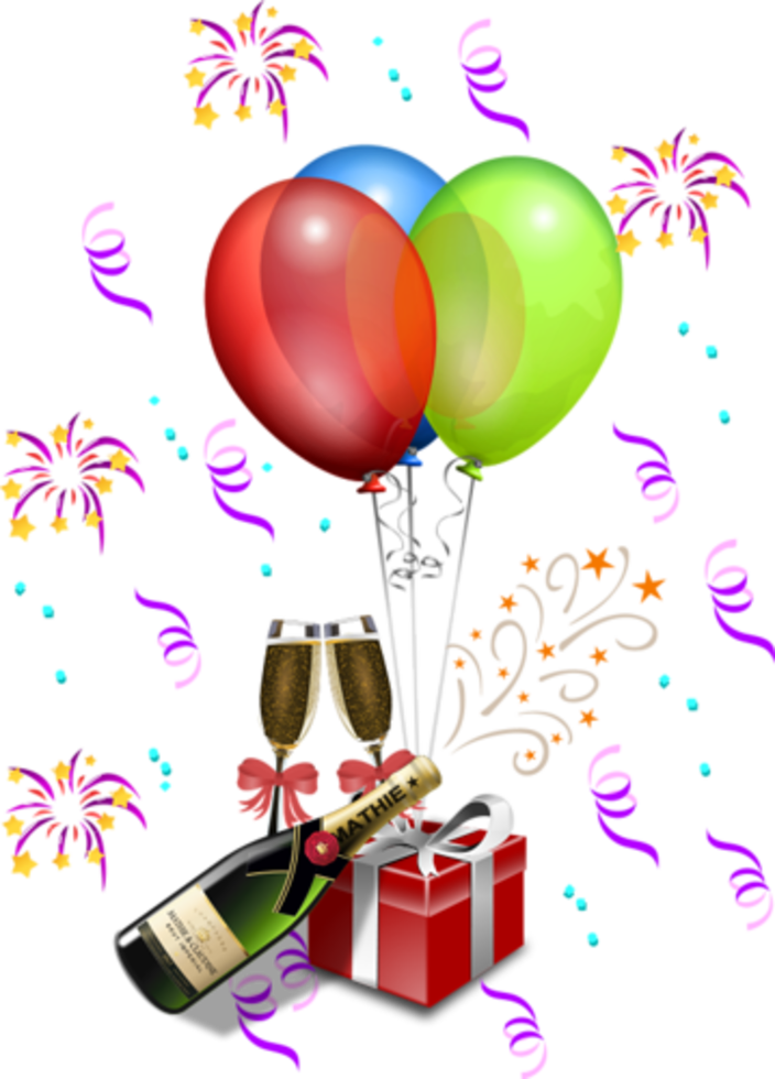 Happy Birthday - Wedding Balloons Clipart (704x980)