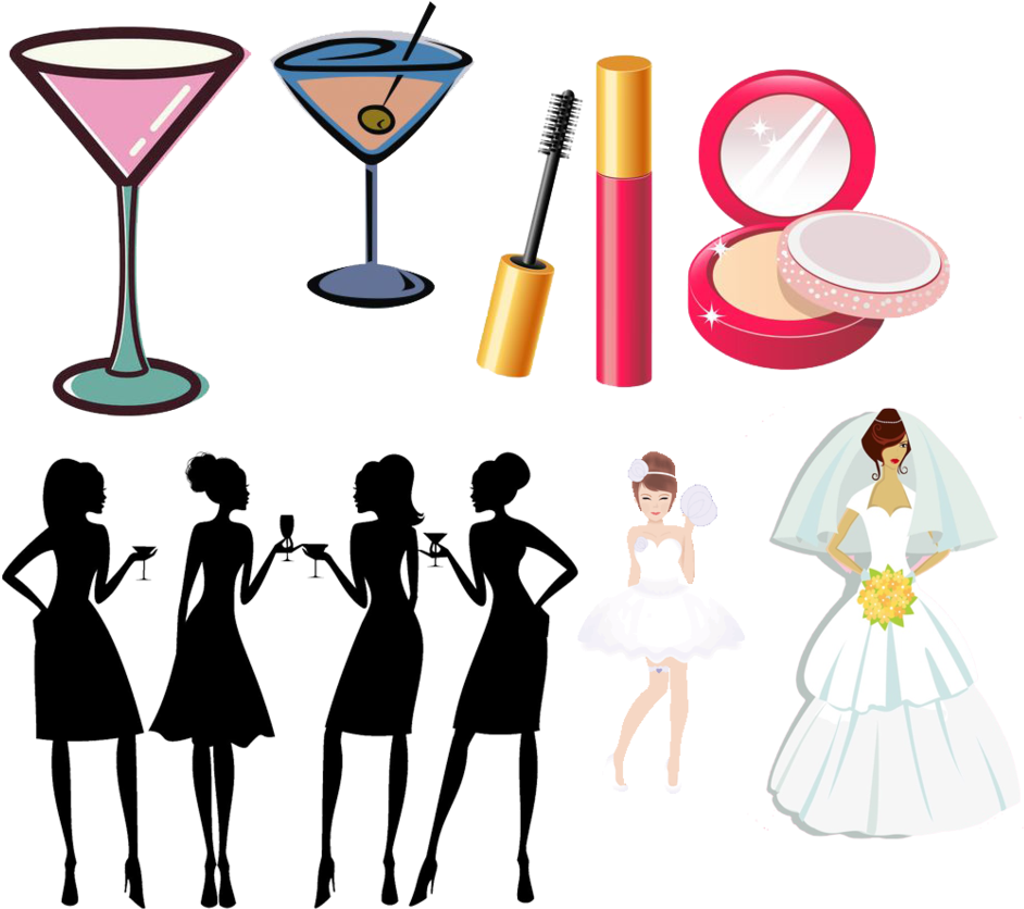 Bachelorette And Wedding Items Clipart By Darkadathea - Ladies Night Out Clipart (1024x892)