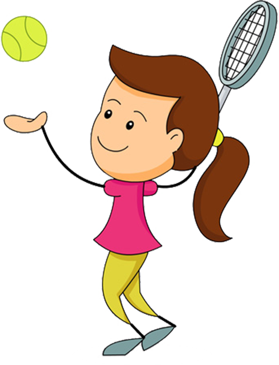 Www - Girl Playing Tennis Clipart (571x749)
