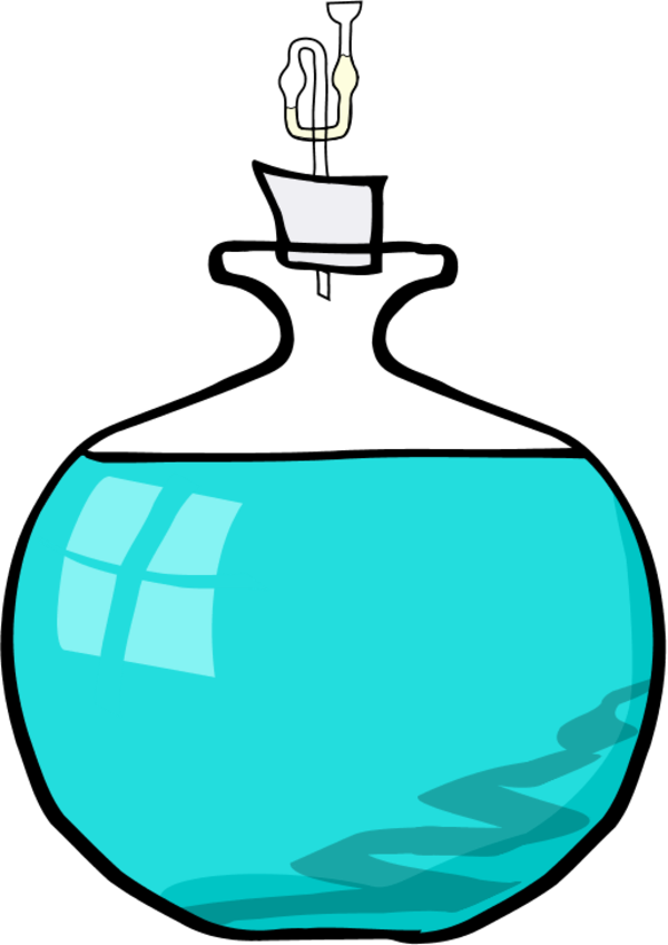 Wine Bottle Closed With Corck - Flask (600x848)