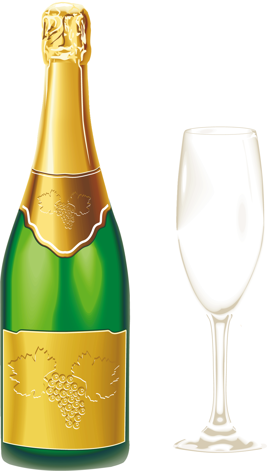 Pin By Виктория On Новый Год, Зима - Champagne Bottle Clip Art (1259x2039)