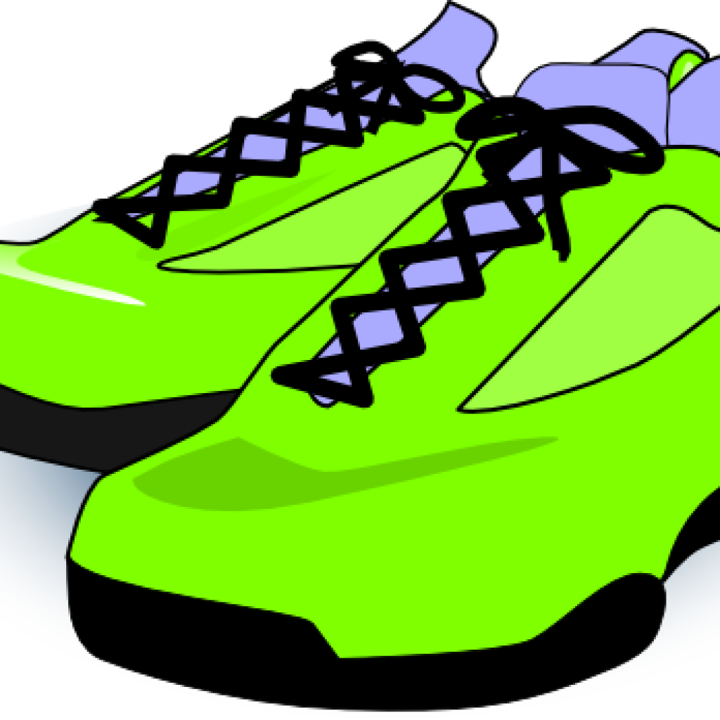 Tennis Shoe Clipart Neon Green Tennis Shoes Clip Art - Sneakers Clip Art (1024x1024)