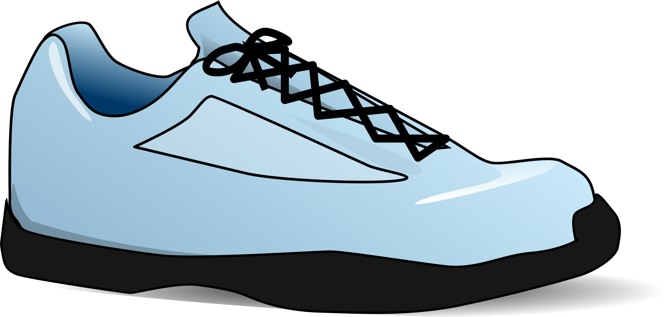 Clipart Tennis Shoe - Tennis Shoe Clip Art (2244x1073)