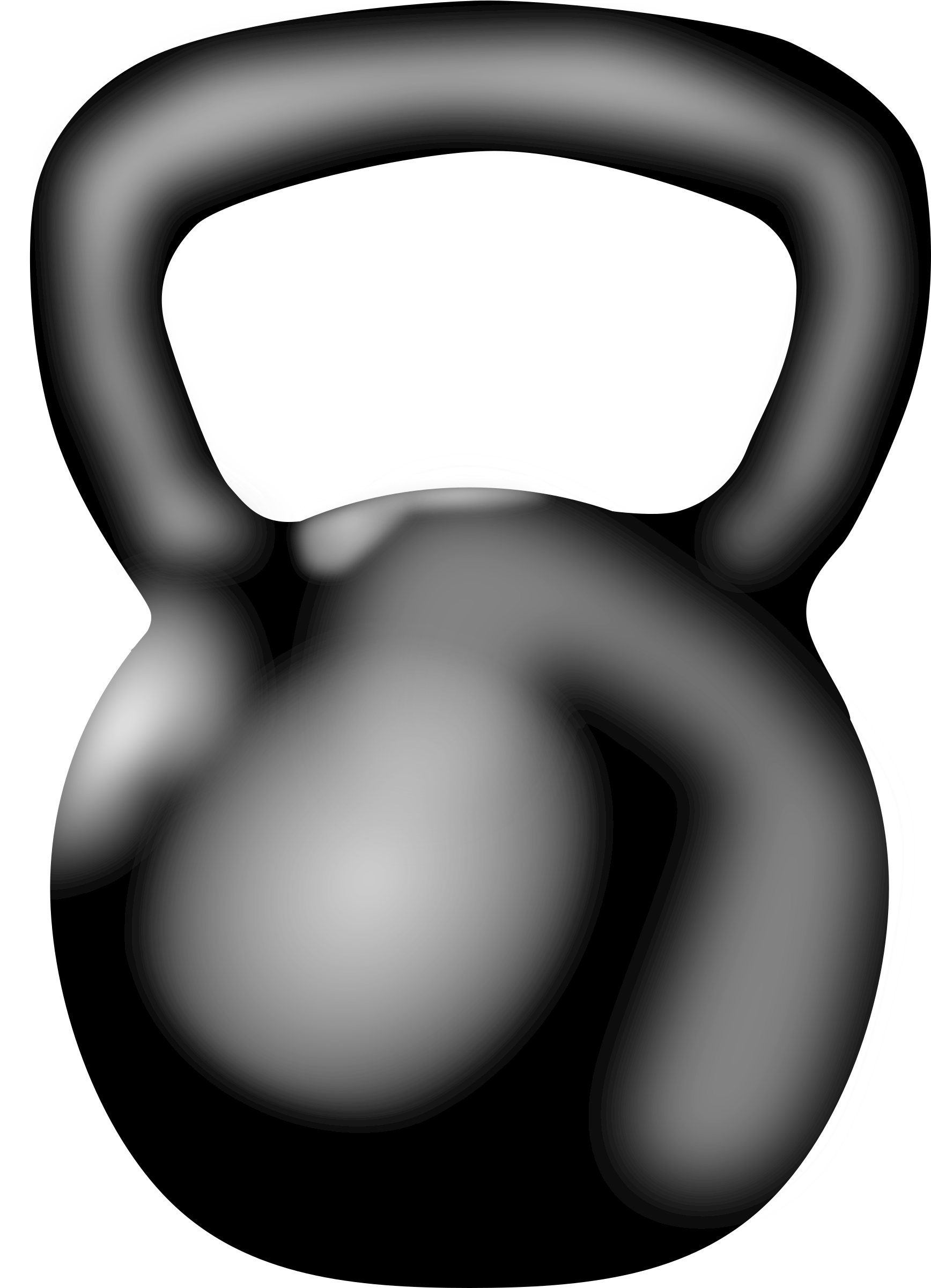 White Clipart Kettlebell - Kettle Bell Transparent Background (1775x2400)
