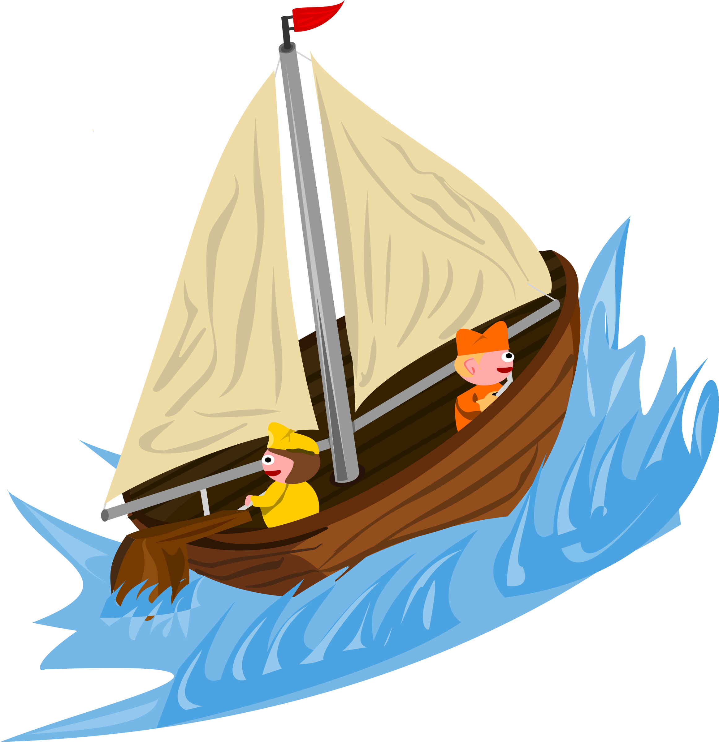 Sailing On Wild Water - Boat On Water Png (2323x2400)