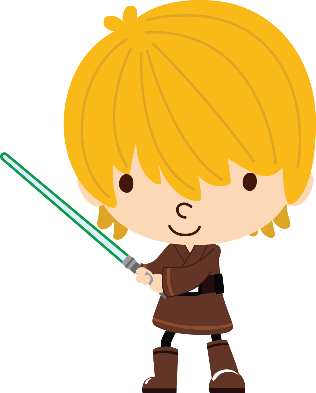 Luke Skywalker Clipart Cute - Star Wars Clipart Png (1588x1975)