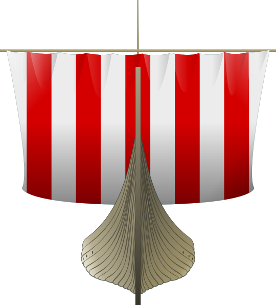 Free Vector Viking Ship Sailing Clip Art - Viking Longship Sails (540x596)