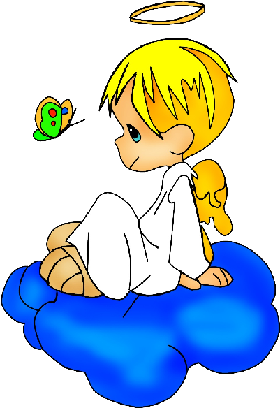Cute Cartoon Baby Boy Angels Clipart - Angel Boy Cartoon Png (600x600)