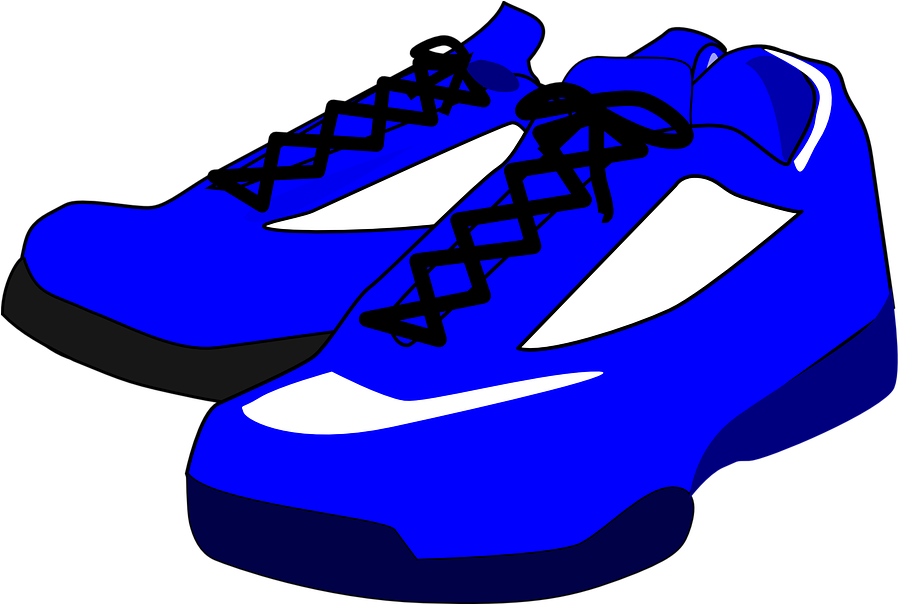 Tennis Shoe Cliparts - Blue Shoes Clipart (960x603)