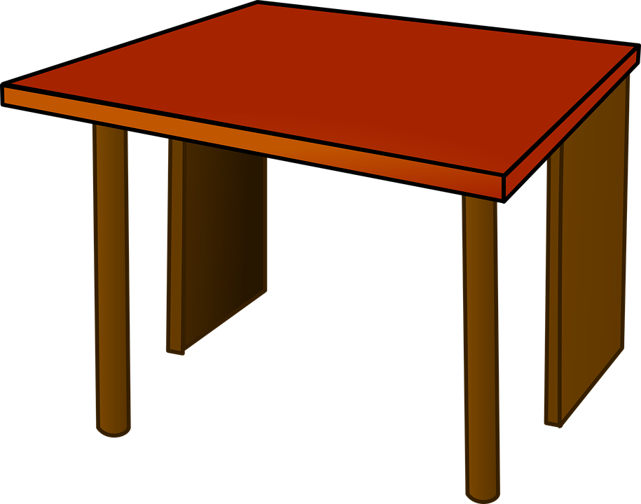First Class Clipart Table Top Wood Clip Art At Clker - Red Desk Clipart (915x720)