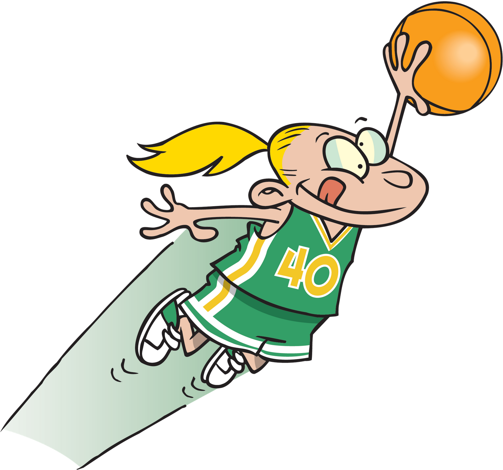 Basketball Cartoon Girl Basketball Cartoon Hoop - Funny Basketball Clip Art (1600x1495)