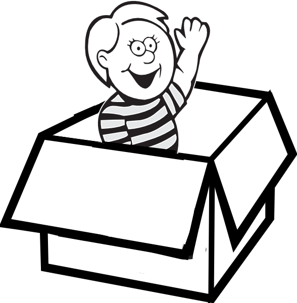 Oy In Box Clip Art - Inside The Box Clipart Black And White (588x600)