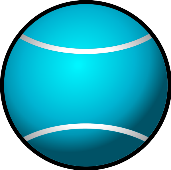 Tennis Ball Simple Vector Clip Art - Blue Ball Clip Art (600x595)