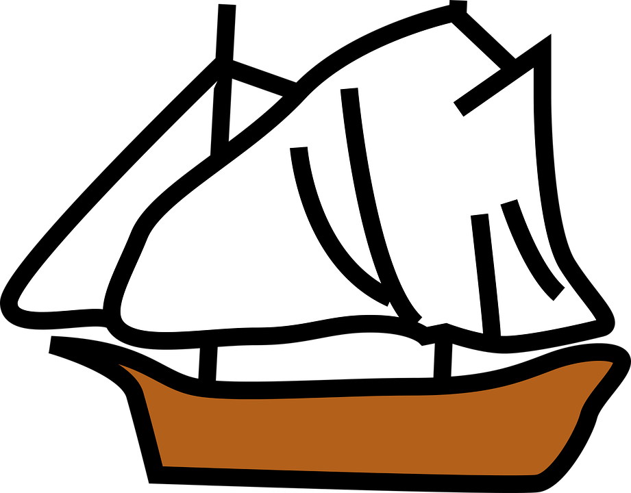 Boat Ocean Sail Sailing Sea Ship - Sail Ship Clip Art (921x720)