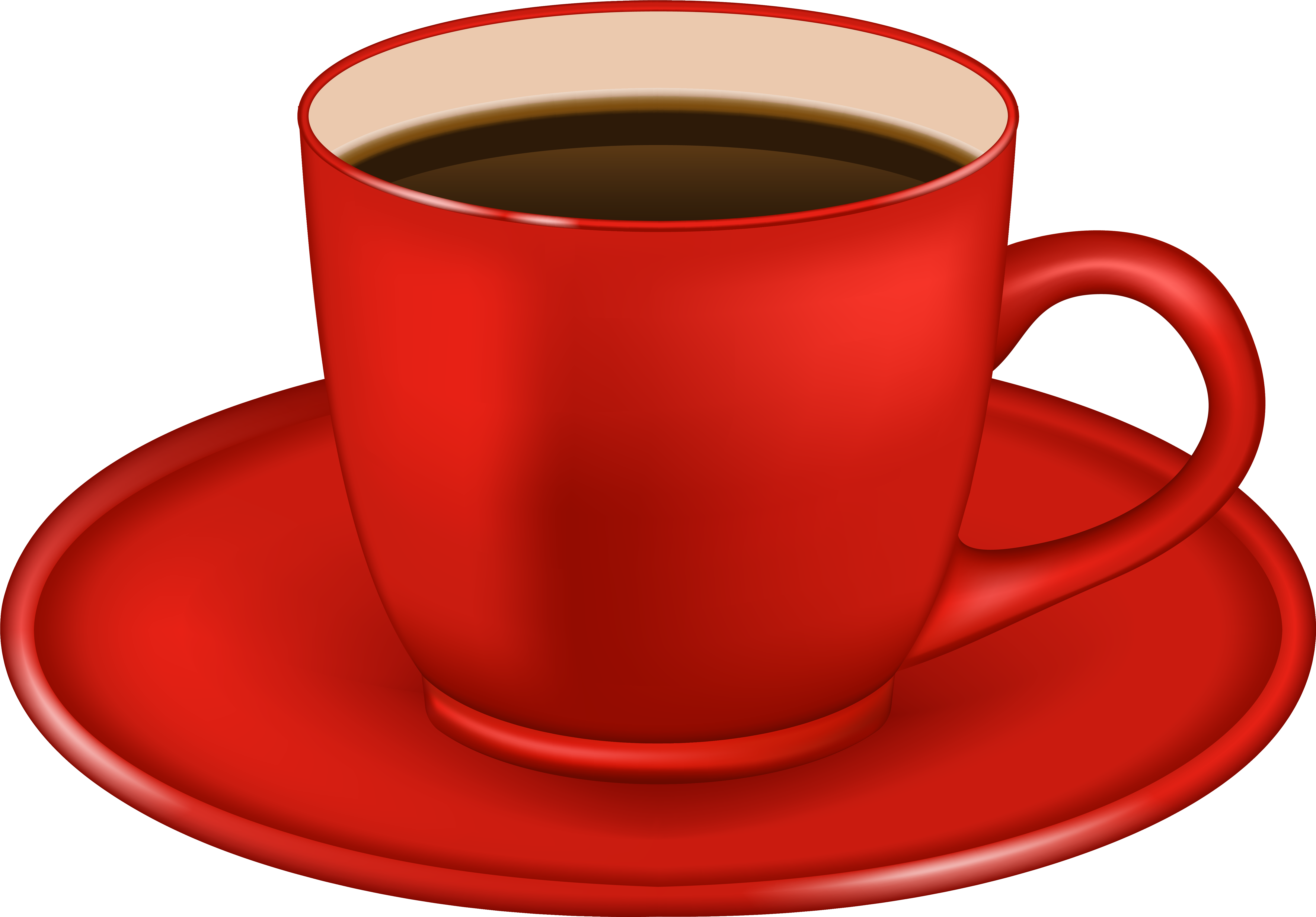 Red Coffee Cup Png Clipart Image - Coffee Clipart Png (6321x4407)