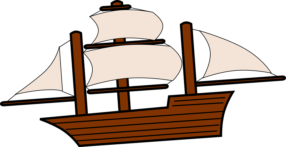 Sailing Ship Boat Pirate Sea Ocean Sail - Greek Ship Clip Art (960x496)