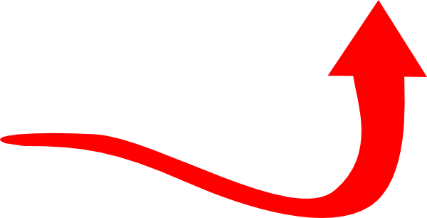 Red Arrow Curve Clip Art - Curved Red Arrow (600x306)