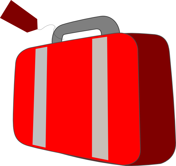 Red Suitcase Clip Art At Clker - Travel Bag Vector Png (600x566)
