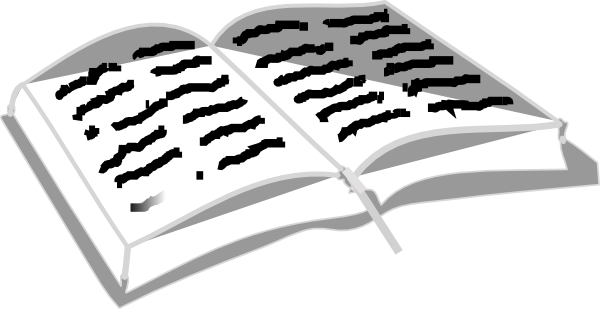 Open Bible With Scriptures Clip Art - Open Bible Clip Art (600x309)