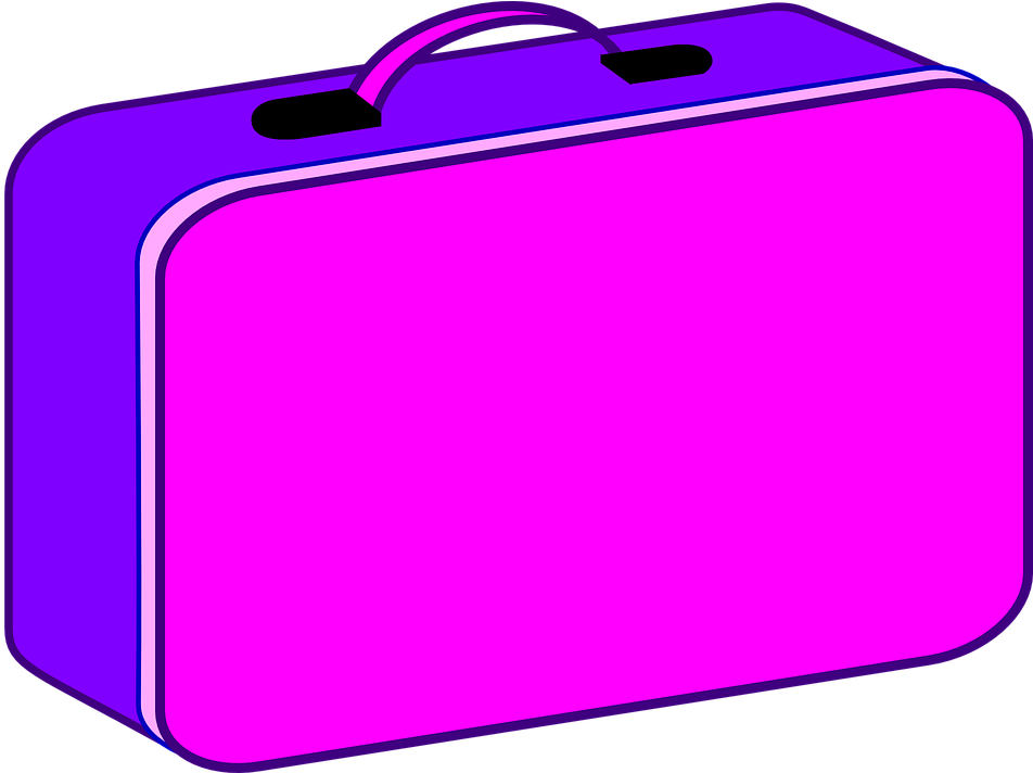 Suitcase Travel Luggage Bag Vacation Transport - Lunch Box Clipart Transparents (960x711)