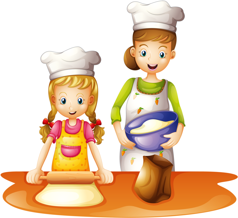 Kids Cooking Clip Art 2 Kid Cooking Clip Art And Scrapbook - Daily Routine Of My Mother (800x744)