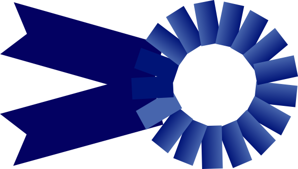 Blue Ribbon Large Clip Art - 1st Place Ribbon (600x340)