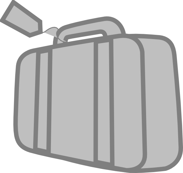 Grey Travel Suitcase Clip Art - Suitcasefree Clipart (600x567)