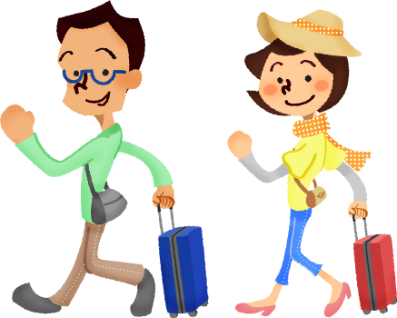 Couple Who Travel Abroad - Family Walking Clipart (437x350)