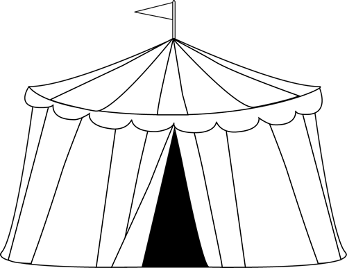 Circus Tent Clip Art Image - Circus Black And White Clip Art (500x387)