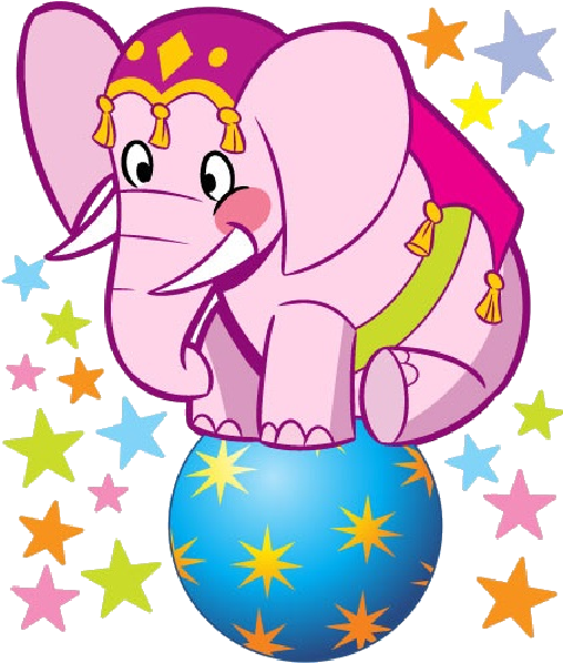 Elephant Cartoon Images - Pink Circus Elephant Clipart (600x600)