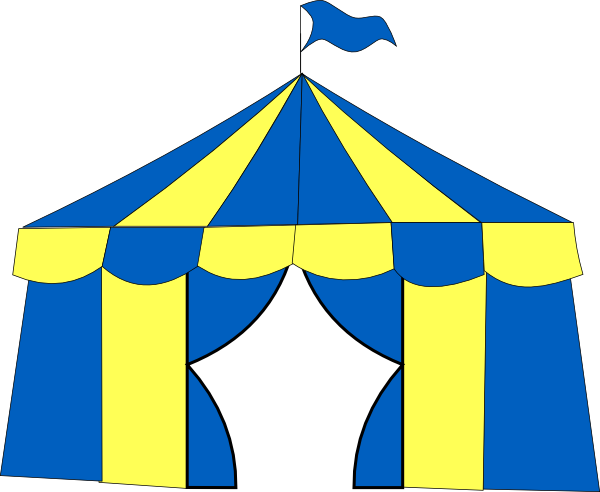 Yellow & Blue Circus Tent Svg Clip Arts 600 X 492 Px - Clip Art (600x492)