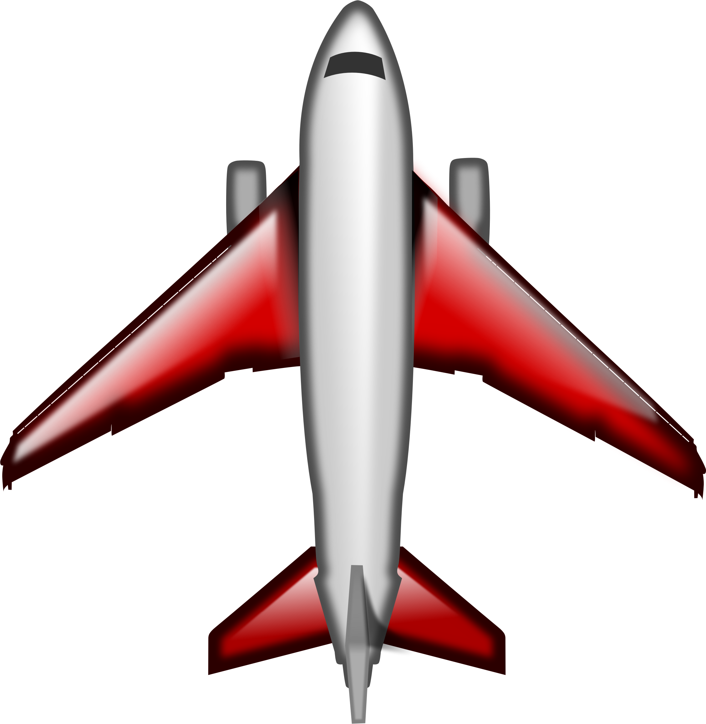 See Here Airplane Clipart Transparent Background - Cartoon Plane Top View (2257x2314)