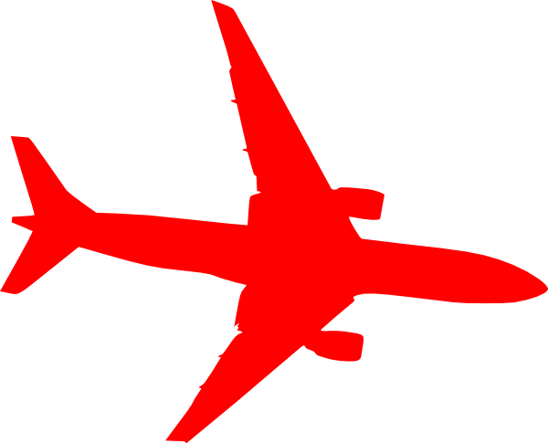 Airplane Red Clip Art At Clker Com Vector Online Clipart - Plane Vector Red Png (600x485)