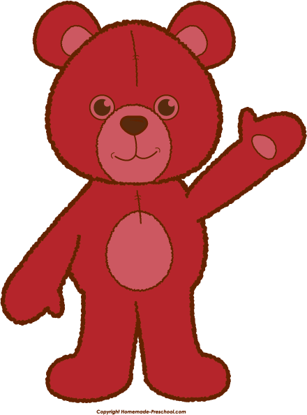 Click To Save Image - Clipart Red Teddy Bear (440x594)