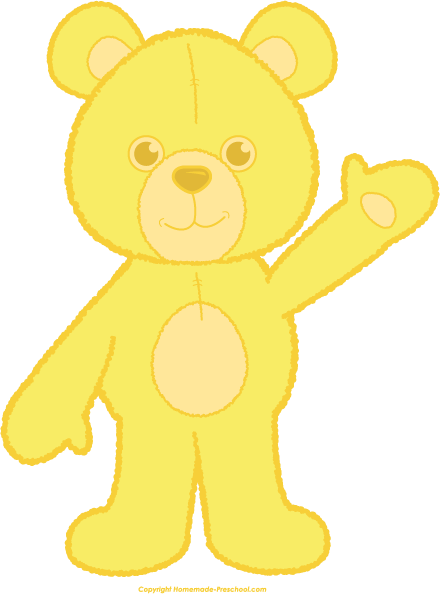 Click To Save Image - Yellow Teddy Bear Clipart (440x594)