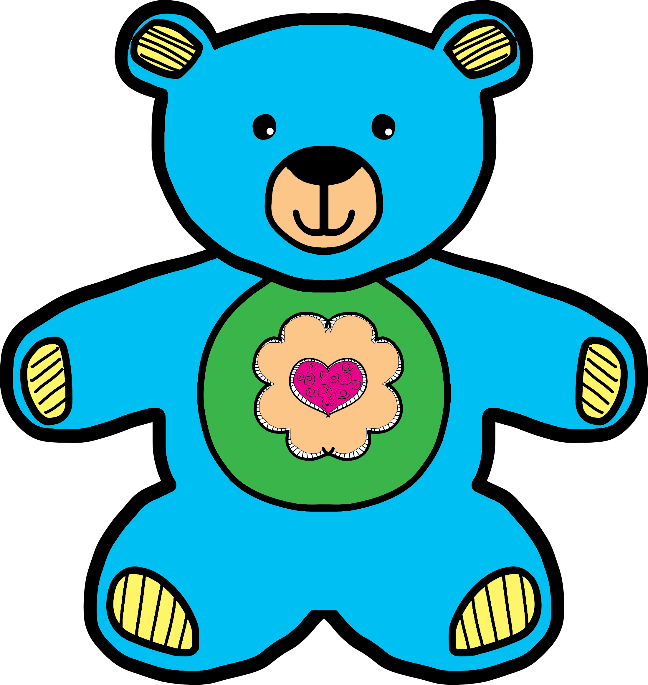 Blue Teddy Bear Clipart - Teddy Bear For Drawing (2200x2323)