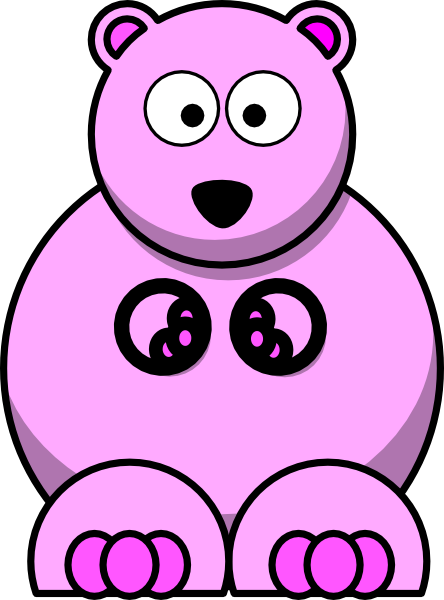 Pink Teddy Bear Clip Art At Clker - Cartoon Polar Bear (444x600)