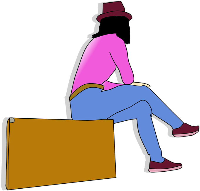 Traveling, Street, Road, Waiting, Woman - Clip Art (720x720)