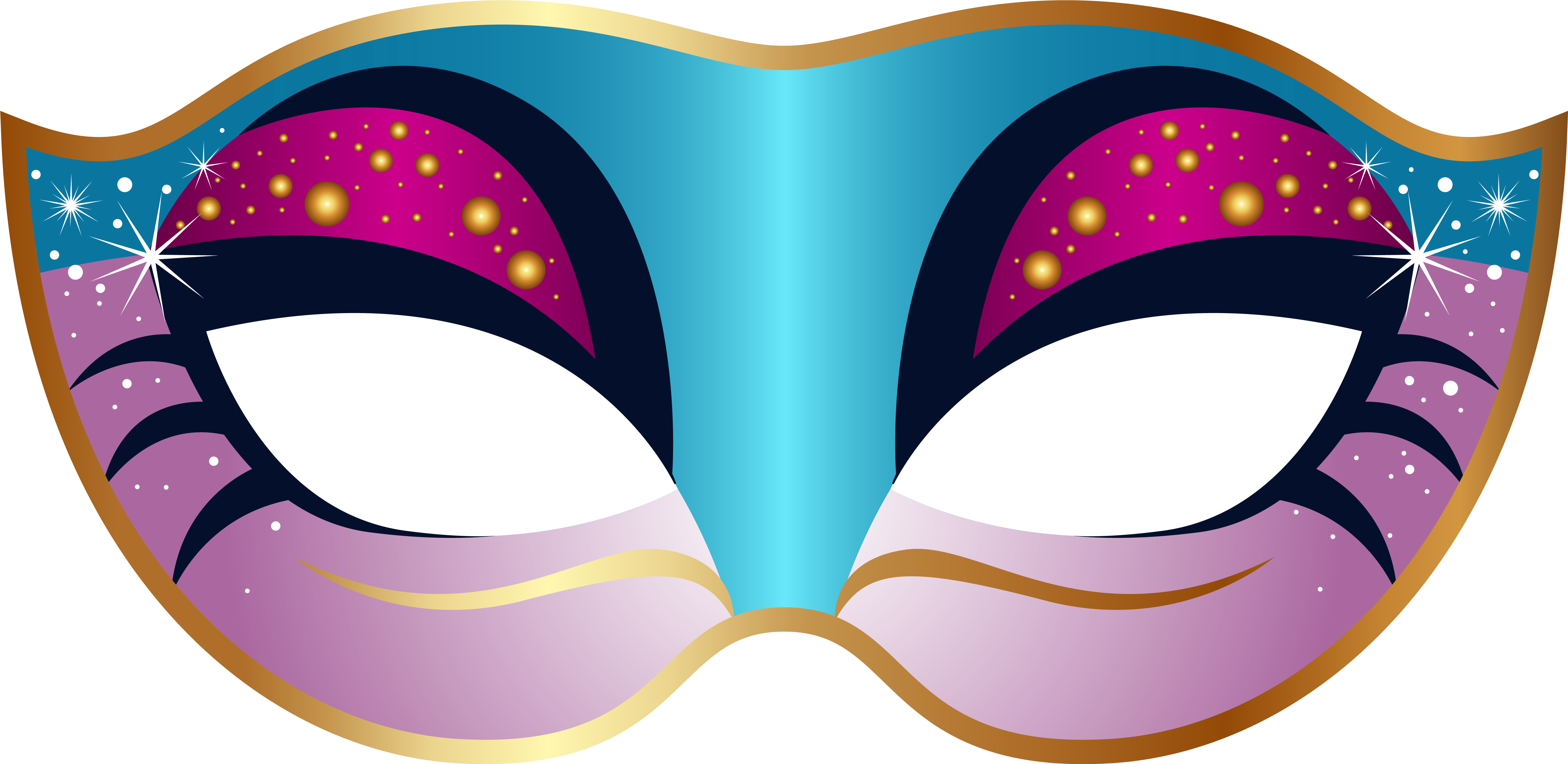 Blue And Pink Carnival Mask Clip Art Image - Mardi Gras Mask Mask Cutout Festival Mask Carnival (6230x3108)