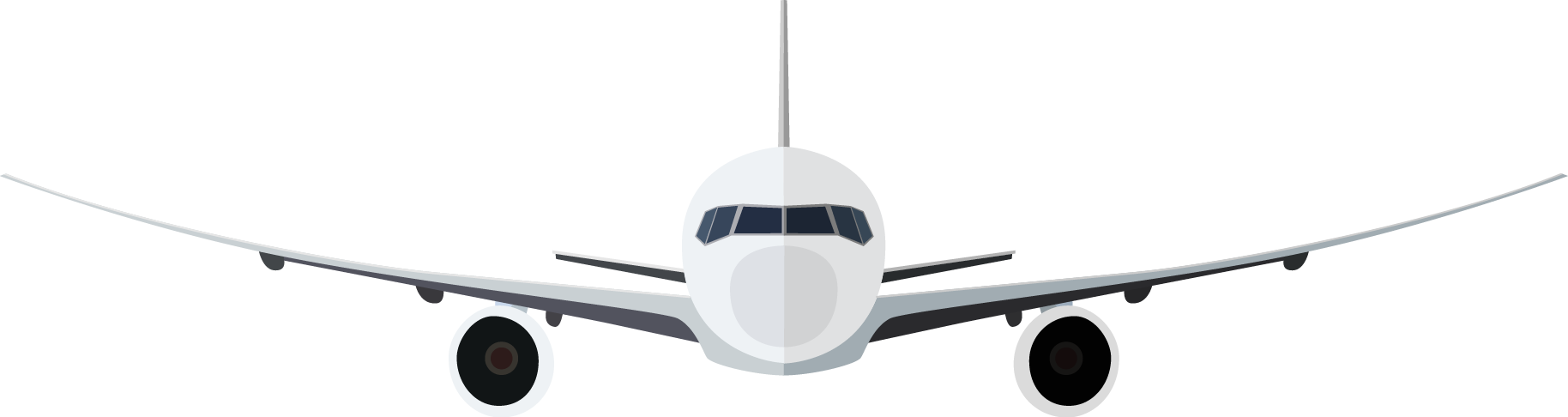 Aviation Clipart Air Travel - Airplane Front View Png (1828x486)