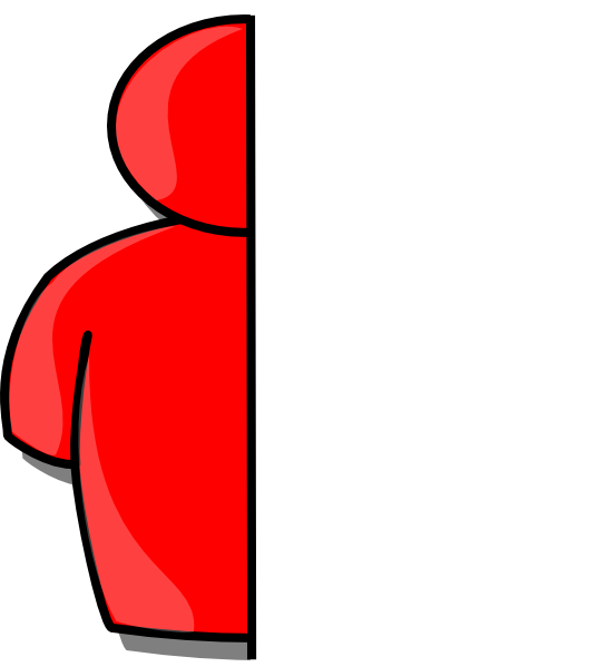 Half Red Man Clip Art - Half Clipart (546x599)