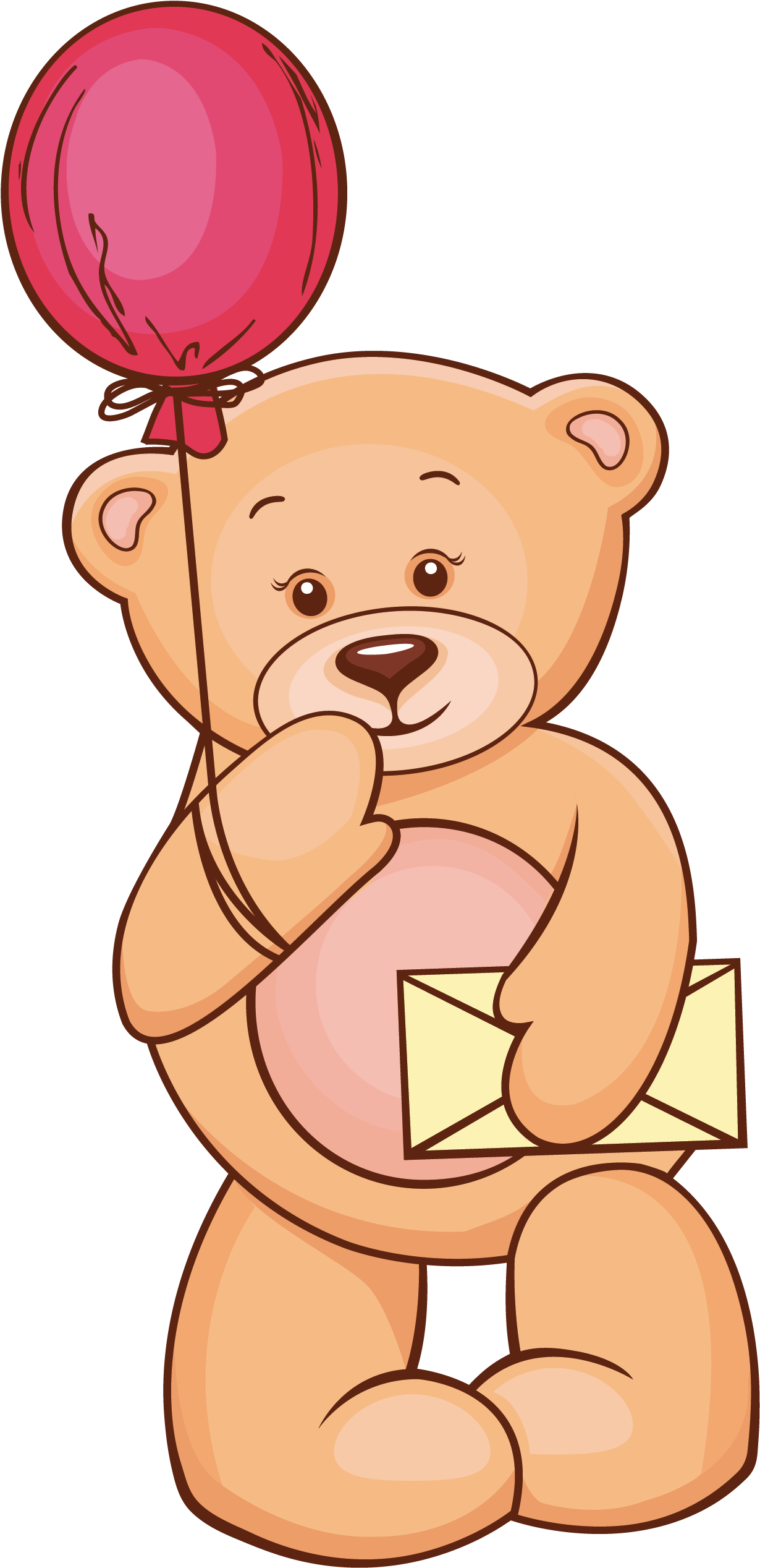 Teddy Bear And Balloon Vector Free (1528x2687)