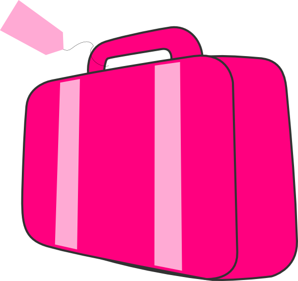 Pink Suitcase Clipart (600x566)