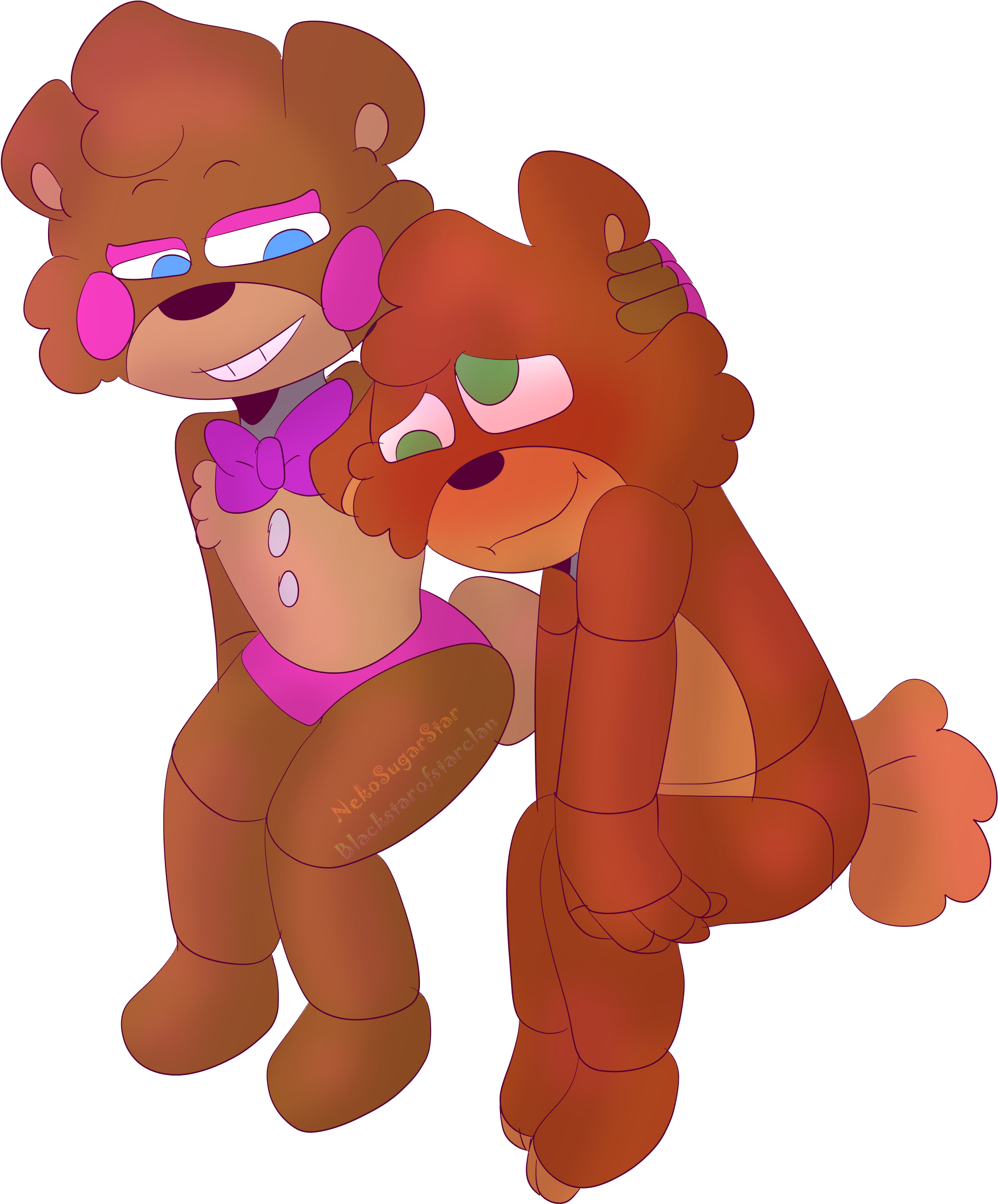 Nekosugarstar 56 10 Neddbear X Rockstar Freddy By Nekosugarstar - Rockstar Foxy X Nedd Bear (2163x2640)