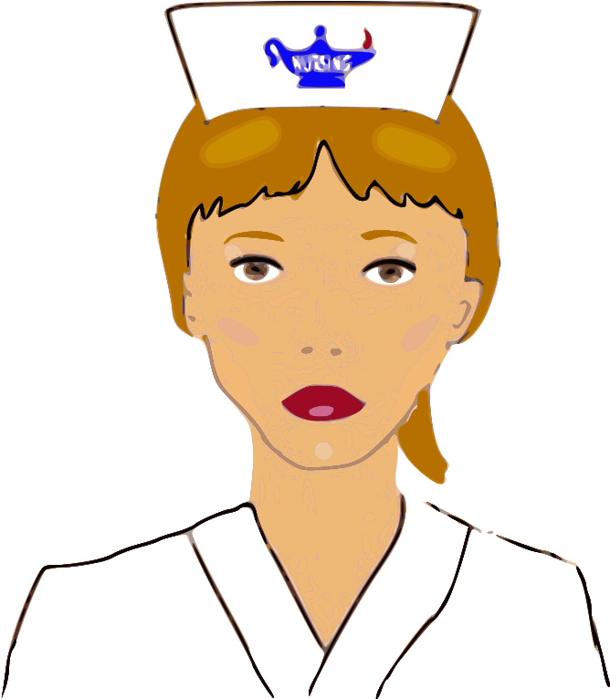 Free Nursing Cap - Outline Of A Nurse (712x800)